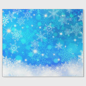 Ice and Snow, blue, white Christmas pattern ラッピングペーパー (フラット)