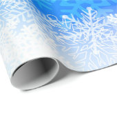 Ice and Snow, blue, white Christmas pattern ラッピングペーパー (ロールコーナー)