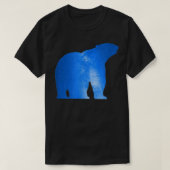 Ice Bear Polar Night Galaxy Stars Way Milky Magic  Tシャツ (デザイン正面)