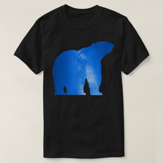 Ice Bear Polar Night Galaxy Stars Way Milky Magic  Tシャツ (デザイン正面)