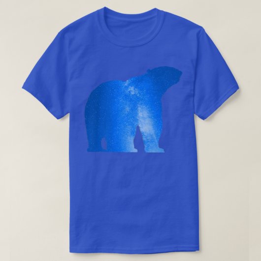 Ice Bear Polar Night Galaxy Stars Way Milky Magic Tシャツ (デザイン正面)
