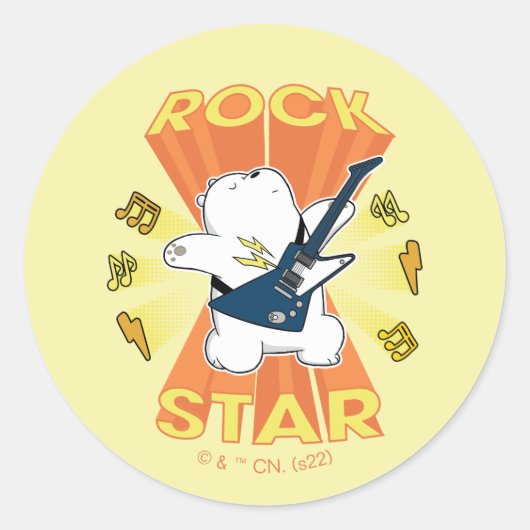 Ice Bear - Rock Star ラウンドシール (正面)