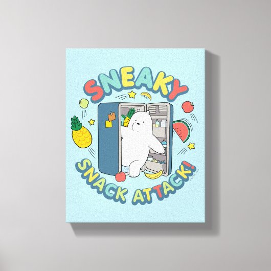 Ice Bear - Sneaky Snack Attack! キャンバスプリント (正面)