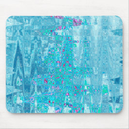 Ice blue abstract colorful points, cones  zig-zags マウスパッド