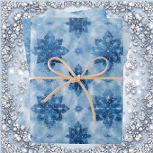 Ice Blue Fairytale Winter Snowflakes Decoupage ラッピングペーパーシート
