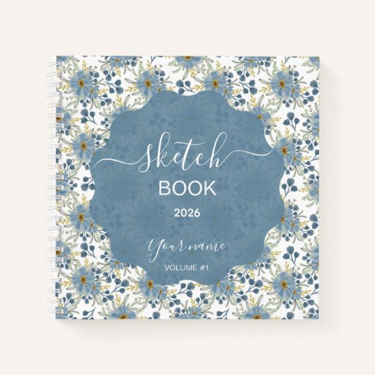 Ice Blue Flowers ノートブック (正面)
