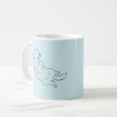 Ice Blue Golden Retriever Dog Mom Mug コーヒーマグカップ (正面左)