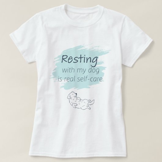 Ice Blue Golden Retriever Self‑Care Tee Tシャツ (デザイン正面)