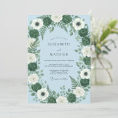 Ice Blue Lush Winter Wedding 招待状 (スタンド正面)