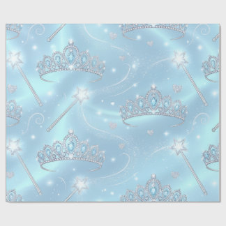 Ice Blue, Princess Tiara, Magic Wand, Birthday, ラッピングペーパー