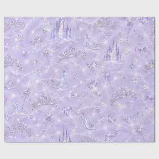 Ice Blue, Princess Tiara, Magic Wand, Birthday, ラッピングペーパー
