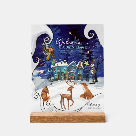 Ice Blue Winter Magic Custom Acrylic Table Sign アクリルサイン (正面)