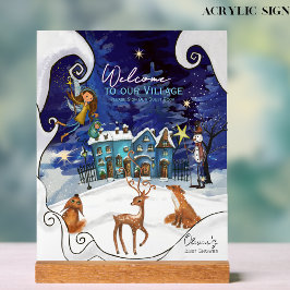 Ice Blue Winter Magic Custom Acrylic Table Sign アクリルサイン
