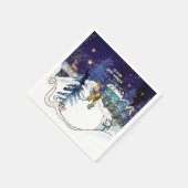 Ice Blue Winter Village Baby Shower Swirl Napkins  スタンダードカクテルナプキン (角)