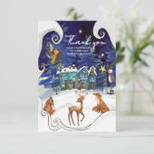 Ice Blue Winter Village Thank You Card | Fairy  サンキューカード (スタンド正面)