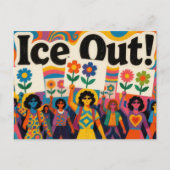 Ice Colorful Hippie People Out Protest ポストカード (正面)