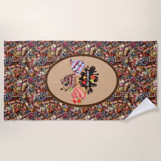 Ice Cream ビーチタオル (正面)