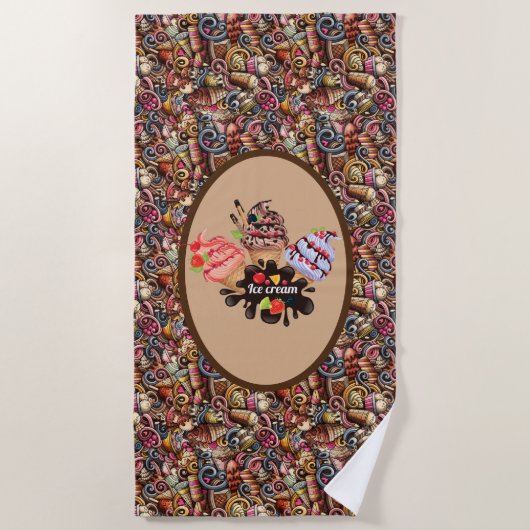 Ice Cream ビーチタオル (正面)