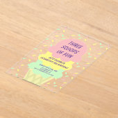 Ice Cream 3rd Birthday アクリル招待状 (レイダウン)