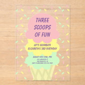 Ice Cream 3rd Birthday アクリル招待状 (正面)