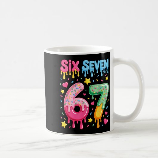 Ice Cream 67 Meme Funny Six Seven Gen Alpha Slang  コーヒーマグカップ (右)