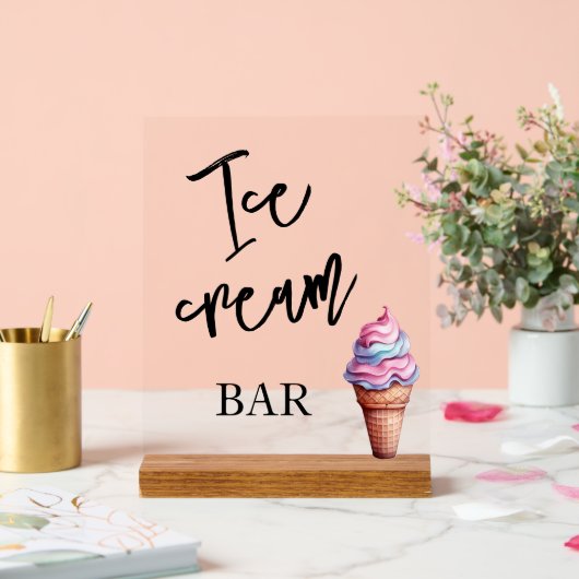 Ice cream bar wedding Acrylic sign アクリルサイン (ウェディング)