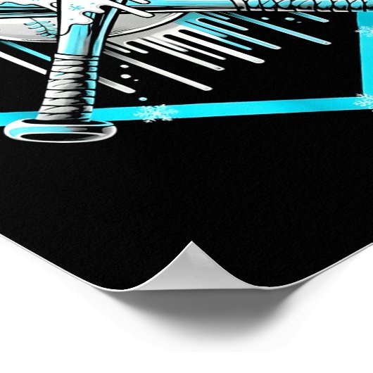 Ice Cream Baseball Drip Home Plate Bats Cool For B ポスター (角)