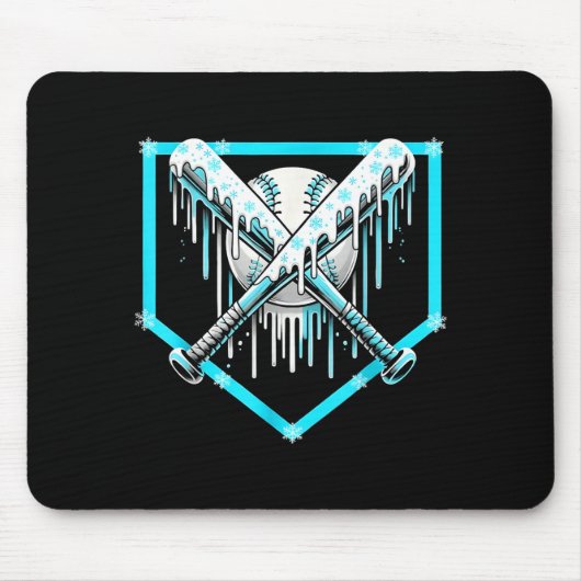 Ice Cream Baseball Drip Home Plate Bats Cool For B マウスパッド (正面)