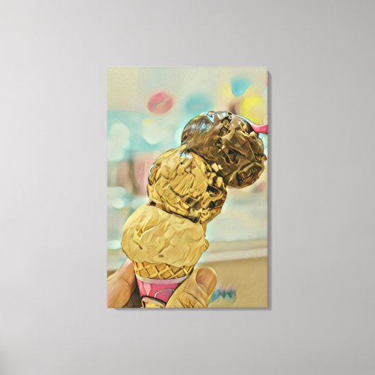 Ice cream birthday gift キャンバスプリント (正面)