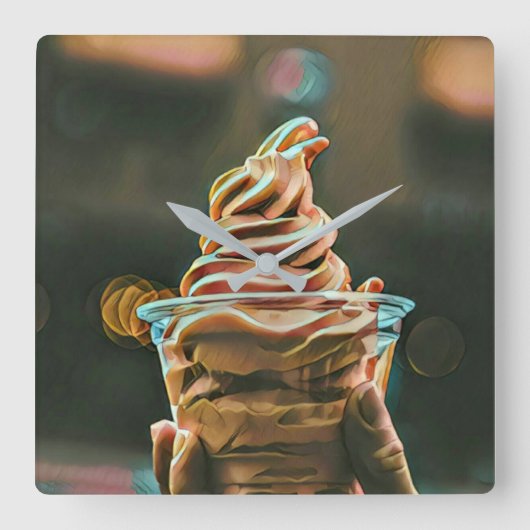 Ice cream birthday gift スクエア壁時計 (正面)