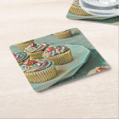 Ice cream cake スクエアペーパーコースター (アングル)