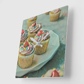 Ice cream cake スクエア壁時計 (傾斜)