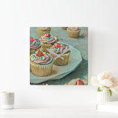 Ice cream cake スクエア壁時計 (ホーム)