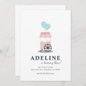 Ice Cream Cart Birthday Party Invitation 招待状 (正面/裏面)