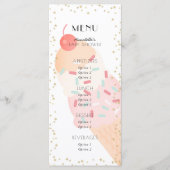 Ice Cream Cherry Pink Girl Baby Shower メニュー (正面)