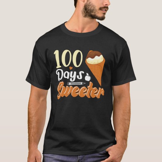 Ice Cream Cone 100 Days Of School Teachers Girls B Tシャツ (正面)