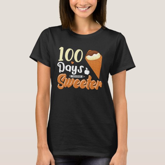 Ice Cream Cone 100 Days Of School Teachers Girls B Tシャツ (正面)