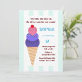 Ice Cream Cone Birthday 招待状 (スタンド正面)