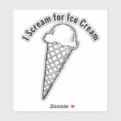 Ice Cream Cone Design Vinyl Sticker シール (シート)