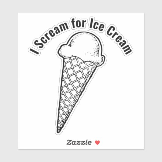 Ice Cream Cone Design Vinyl Sticker シール (シート)