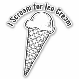 Ice Cream Cone Design Vinyl Sticker シール