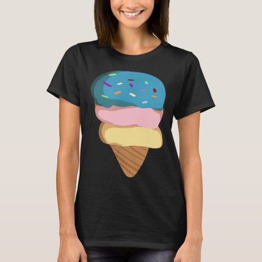 Ice Cream Cone  Ice Cream For Girls & Women Tシャツ (正面)