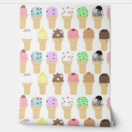 Ice Cream Cone Pattern Wall Paper 壁紙