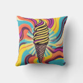 Ice Cream Cone Psychedelic Pop Art クッション (裏面)