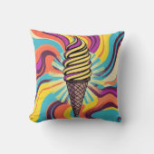 Ice Cream Cone Psychedelic Pop Art クッション (正面)