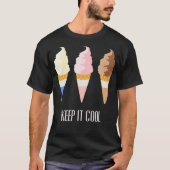 Ice Cream Cone   Vanilla Chocolate Strawberry  Tシャツ (正面)