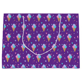 Ice Cream Cones Design ラージペーパーバッグ