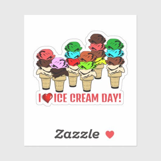 Ice Cream Cones for Ice Cream Day   シール (シート)