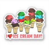 Ice Cream Cones for Ice Cream Day   シール (正面)