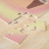 Ice Cream Cones on pink orange yellow swirl puzzle ジグソーパズル (側面)